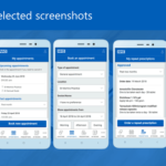 Image shows five phone images showing what the NHS app can be used for