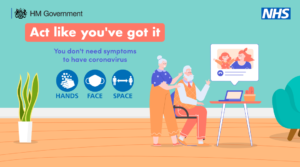 Act like you've got it. You don't need symptoms to have coronavirus. Hands. Face. Space.